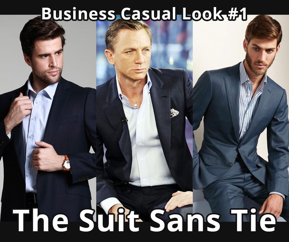 suit without tie business casual
