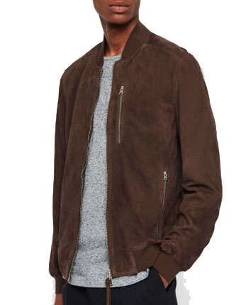 dark brown bomber jacket