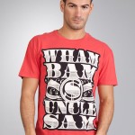 red graphic tee