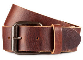 brown leather belt