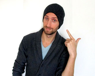 Author wearing a knit cap
