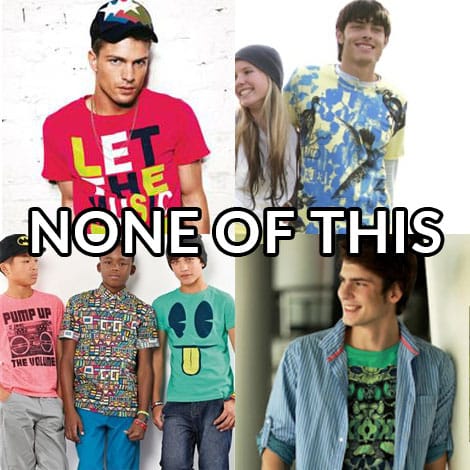 Examples of bright, loud teenager outfits