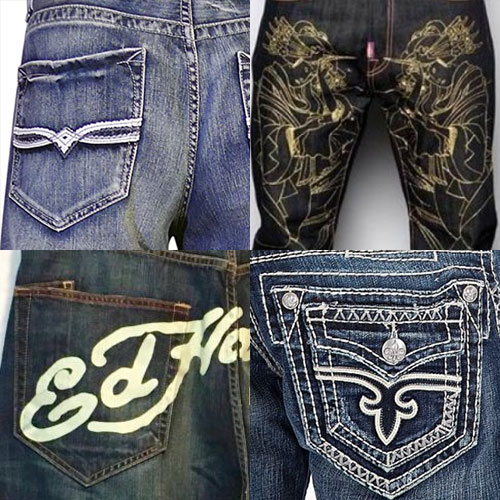 Exemples de jeans embellis