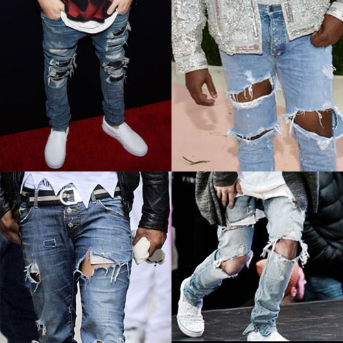 exemplos de jeans rasgados