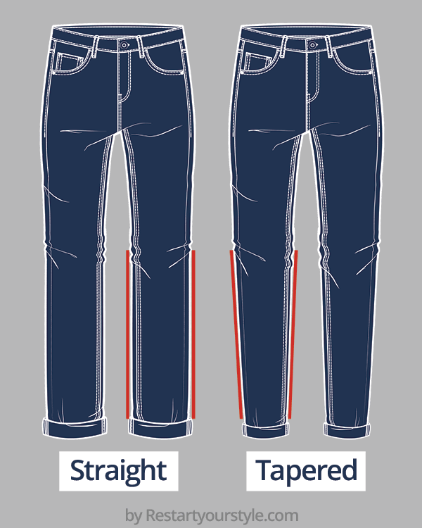 straight vs tapered jeans