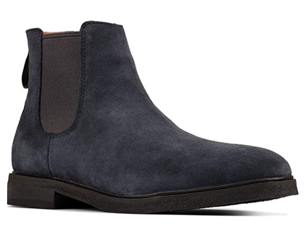 Clarkdale Gobi Navy Suede Chelsea boots