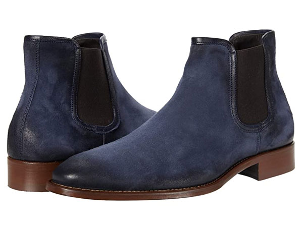 Johnston & Murphy Blue Suede Chelsea boots