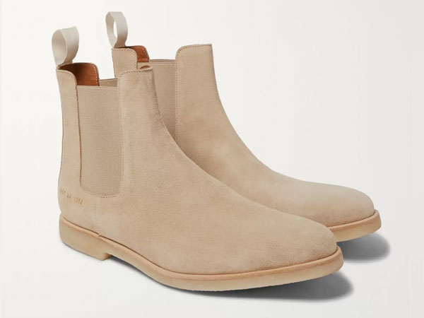 Common Projects Tan Suede Chelsea Boots