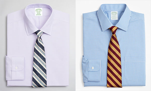 Brooks Brothers Dress Shirts in lavender and blue gingham