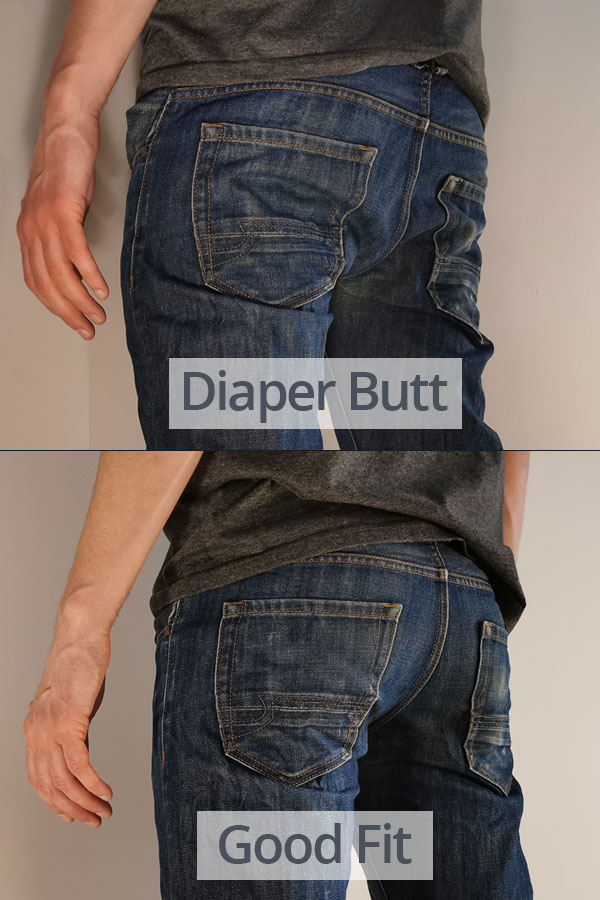 Diaper butt VS good jeans fit