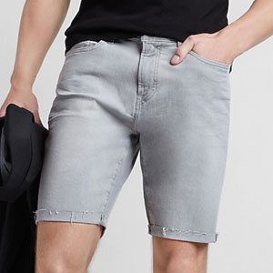 Grey denim shorts