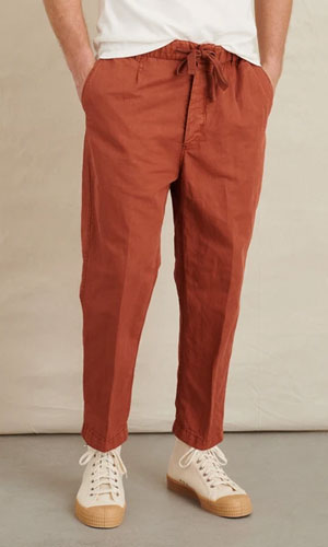 Red linen pants