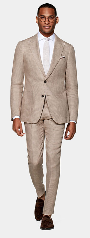 Brown linen suit