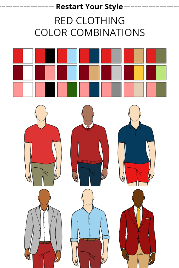 examples of red clothing color combinations