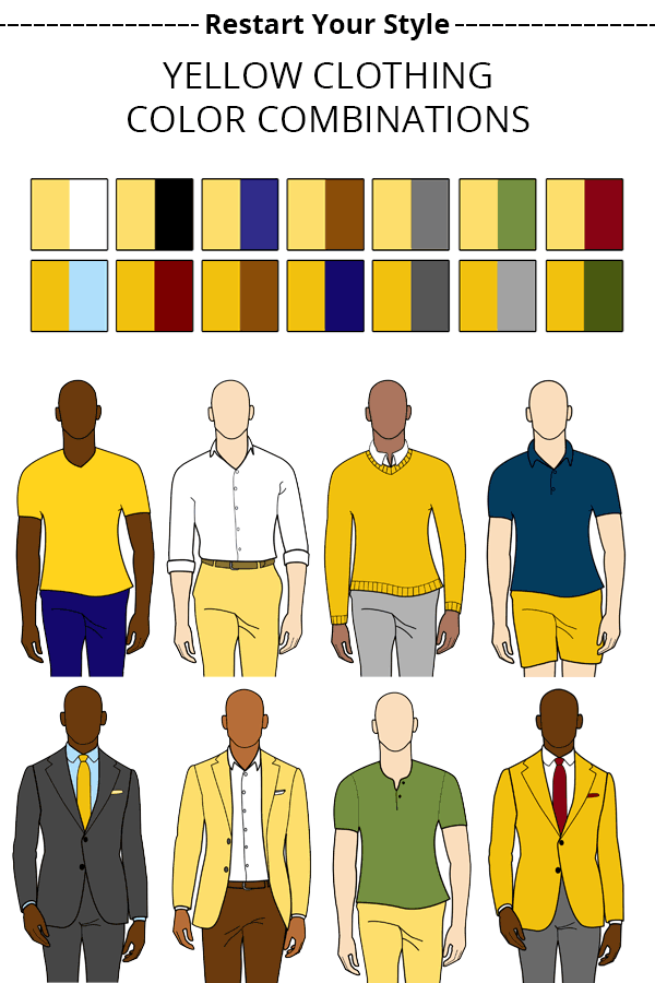 examples of yellow clothing color combinations