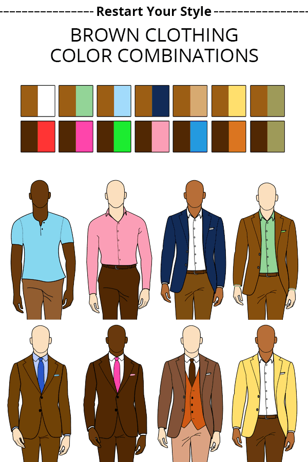 examples of brown clothing color combinations
