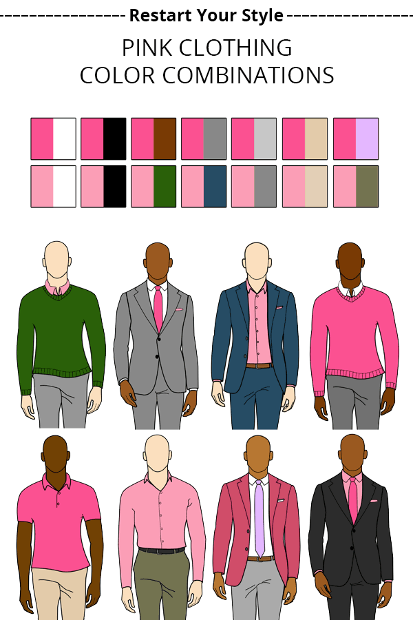 examples of pink clothing color combinations