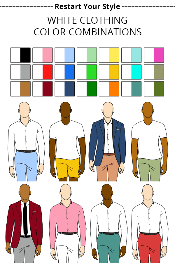 examples of white clothing color combinations