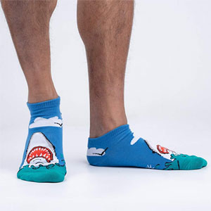 silly shark ankle socks