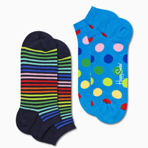 stripes and dots ankle sock 2-pack