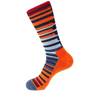 orange blue striped athletic socks