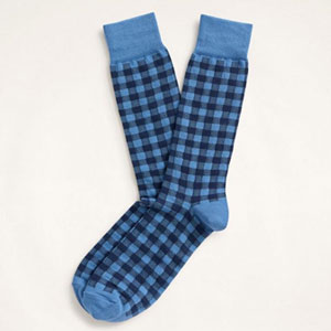 blue gingham dress socks