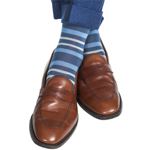 blue striped dress socks