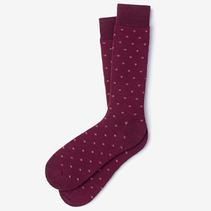 burgundy dotted socks