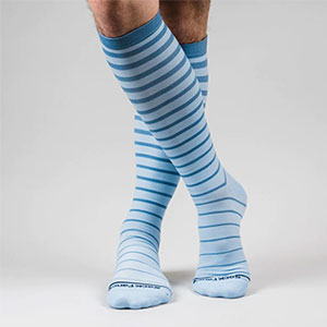 blue stripe compression socks
