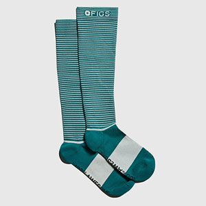 green stripe compression socks