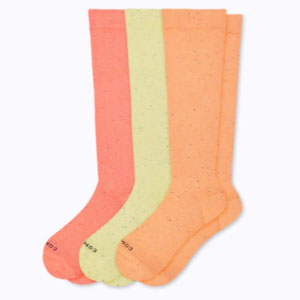 yellow, orange and red compression sock pack