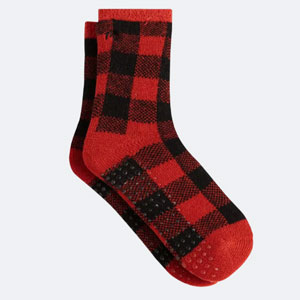 red tartan check socks