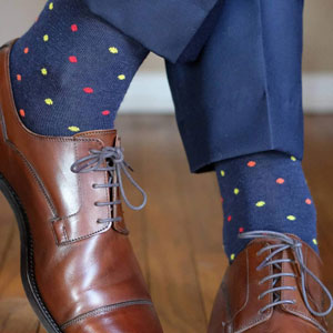 red yellow dotted socks