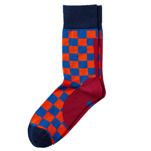 Funky colored check socks