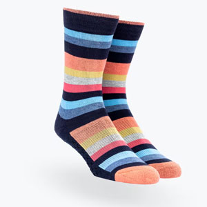 multi colored striped socks