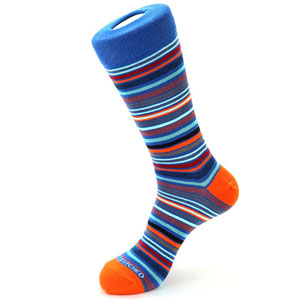 blue orange striped socks