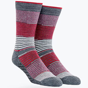 Red purple striped socks