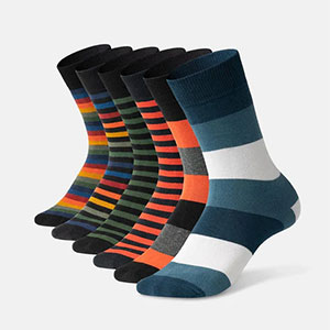 Colored striped socks 6-pack