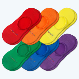no show bold color sock 6-pack