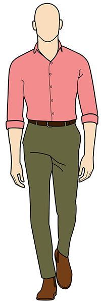 olive green pants with pink shirt