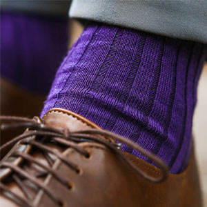 purple colored dress socks