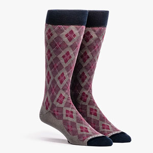 purple pattern dress socks