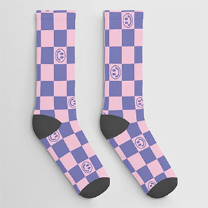 retro check-board pattern socks