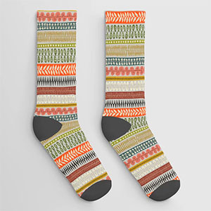 retro woven pattern socks