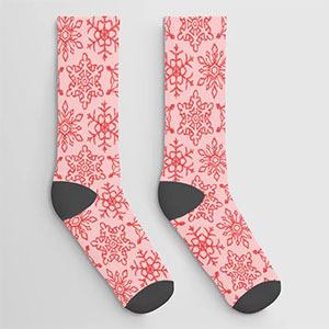 pink patterned socks
