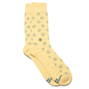 yellow smiley socks