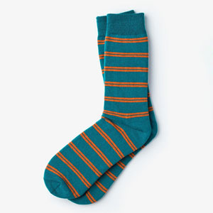 turquoise striped dress socks