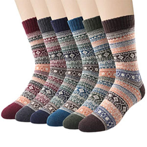 wool fair isle socks 6-pack