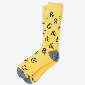 yellow ampersand dress socks