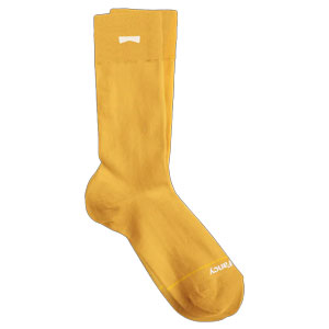 yellow colored crew socks